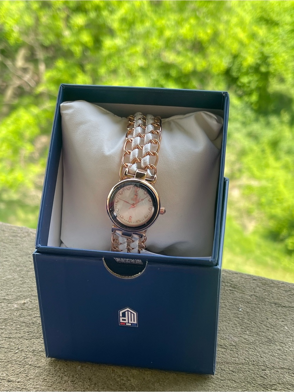 X Montres Prestige Rose Gold with White Bracelet Watch (MPW-0296)